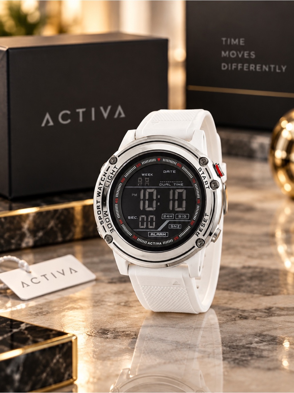Activa x Invicta Voyager Digital Men’s Watch 52mm White NIB
